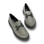 Γυναικεία δερμάτινα ανατομικά loafers 10528023 Γκρι - Image 4
