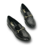 Parex Γυναικεία δερμάτινα loafers 10528015.B Μαύρο - Image 5