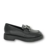 Parex Γυναικεία δερμάτινα ανατομικά loafers 10528022.B Μαύρο
