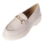 Sante Γυναικεία δερμάτινα loafers Off-White - Image 4