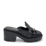 WALL STREET Γυναικεία δερμάτινα σαμπό Μαύρο