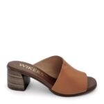 WIKERS Γυναικεία δερμάτινα mules Ταμπά