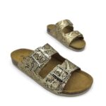 PLAKTON Γυναικείες δερμάτινες παντόφλες Glitter python - Image 4