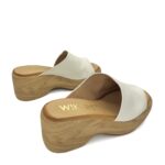 WIKERS Γυναικείες δερμάτινες παντόφλες Off white - Image 6