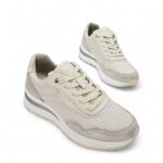 Parex Γυναικεία δερμάτινα sneakers Μπεζ - Image 4