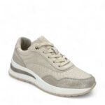 Parex Γυναικεία δερμάτινα sneakers Μπεζ - Image 2