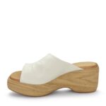 WIKERS Γυναικείες δερμάτινες παντόφλες Off white - Image 3
