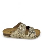 PLAKTON Γυναικείες δερμάτινες παντόφλες Glitter python