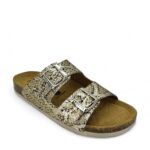 PLAKTON Γυναικείες δερμάτινες παντόφλες Glitter python - Image 2