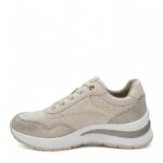 Parex Γυναικεία δερμάτινα sneakers Μπεζ - Image 3