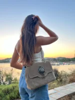 Bonendis Γυναικεία δερμάτινη τσάντα ώμου/χιαστί Κάμελ - Image 2