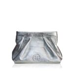 Bonendis Γυναικεία δερμάτινη τσάντα Pouch Ασημί