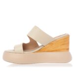 Sante γυναικείες δερμάτινες πλατφόρμες Off white - Image 2