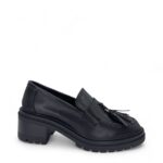 PAREX Γυναικεία δερμάτινα loafers 10530010.B Μαύρο