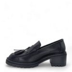 PAREX Γυναικεία δερμάτινα loafers 10530010.B Μαύρο - Image 3