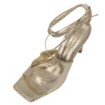SANTE Γυναικεία πέδιλα με δέσιμο 25-249-20 Χρυσό - Image 4
