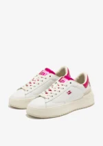 D.FRANKLIN Γυναικεία sneakers Court Tennis DFSH321094 Λευκό-Φούξια - Image 2