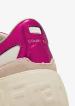 D.FRANKLIN Γυναικεία sneakers Court Tennis DFSH321094 Λευκό-Φούξια - Image 4