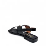 OhMySandals Γυναικεία δερμάτινα πέδιλα 5581 Μαύρο - Image 4