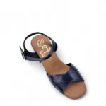 OhMySandals Γυναικεία δερμάτινα πέδιλα 5620 Μπλε - Image 5
