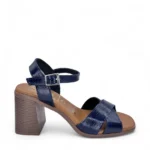 OhMySandals Γυναικεία δερμάτινα πέδιλα 5620 Μπλε