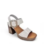 OhMySandals Γυναικεία δερμάτινα πέδιλα 5632 Λευκό - Image 2