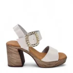 OhMySandals Γυναικεία δερμάτινα πέδιλα 5632 Λευκό