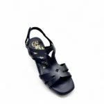 OhMySandals Γυναικεία δερμάτινα πέδιλα 5615 Μαύρο - Image 4