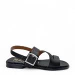 OhMySandals Γυναικεία δερμάτινα πέδιλα 5581 Μαύρο