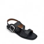OhMySandals Γυναικεία δερμάτινα πέδιλα 5581 Μαύρο - Image 2