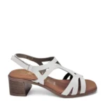 OhMySandals Γυναικεία δερμάτινα πέδιλα 5615 Off-white