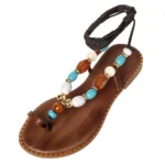 Sante Γυναικεία δερμάτινα σανδάλια 25-411-32 Καφέ - Image 4