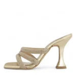SANTE Γυναικεία mules με στρας 25-272-20 Χρυσό - Image 4