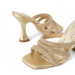 SANTE Γυναικεία mules με στρας 25-272-20 Χρυσό - Image 3