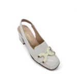 WALL STREET γυναικείες δερμάτινες γόβες 25312 Off-white - Image 5