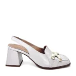 WALL STREET γυναικείες δερμάτινες γόβες 25312 Off-white