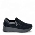 IMAC Γυναικεία δερμάτινα sneakers 215611 Μαύρο