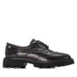 CARMELA Γυναικεία δερμάτινα loafers 162550 Ανθρακί