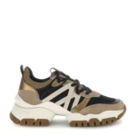 STONEFLY Γυναικεία δερμάτινα sneakers 223042 Μπεζ-Μαύρο