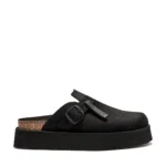 D.FRANKLIN Γυναικεία δερμάτινα clogs DFSH414005 Μαύρο