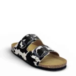 PLAKTON Γυναικεία δερμάτινα σανδάλια 185983 Cow black - Image 2