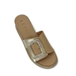 REPO Γυναικεία δερμάτινα flatforms 138 Ταμπά-χρυσό - Image 4