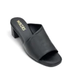 Wikers Γυναικεία δερμάτινα ανατομικά mules 156 Μαύρο - Image 4