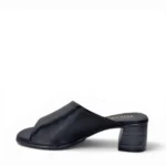 Wikers Γυναικεία δερμάτινα ανατομικά mules 156 Μαύρο - Image 3