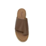 Parex Γυναικεία δερμάτινα flatforms 533 Καφέ - Image 5
