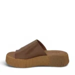 Parex Γυναικεία δερμάτινα flatforms 533 Καφέ - Image 3