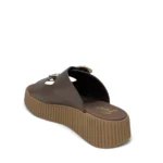 Parex Γυναικεία δερμάτινα flatforms 115 Καφέ - Image 4