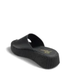 Parex Γυναικεία δερμάτινα flatforms 533 Μαύρο - Image 4