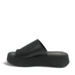 Parex Γυναικεία δερμάτινα flatforms 533 Μαύρο - Image 3