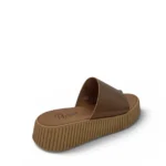 Parex Γυναικεία δερμάτινα flatforms 533 Καφέ - Image 4